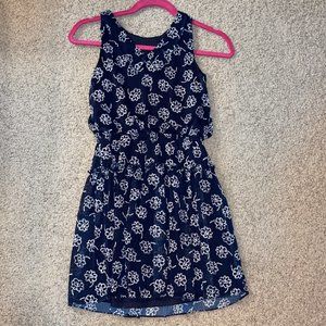 David Charles Navy Dress with White Flowers Size 12 years